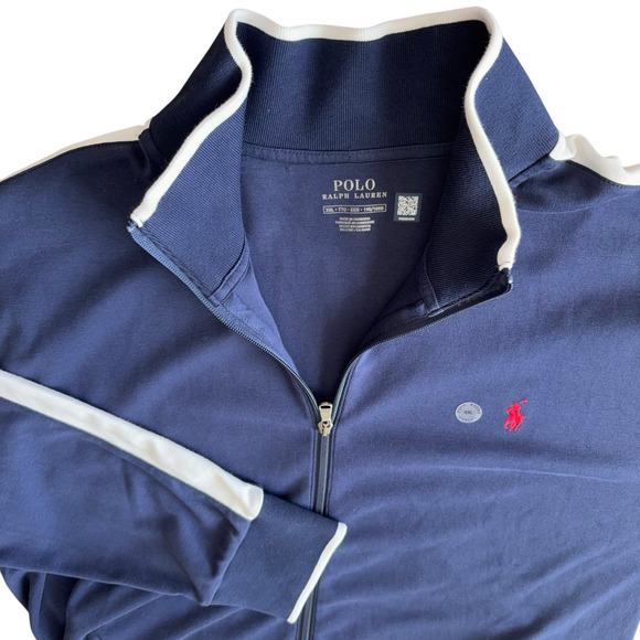 New Polo Ralph Lauren Interlock Track Jacket Men's Size 2XL Navy Blue Pony Zip - Picture 2 of 7